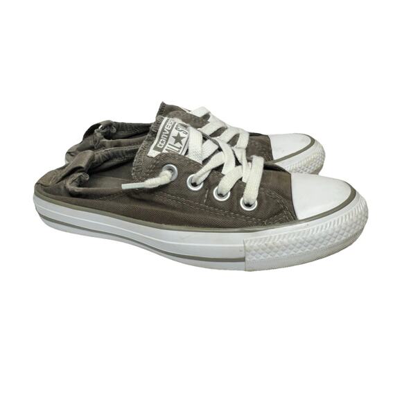 Converse Womens Sz 6 Slip On Shoes Chuck Taylor Shoreline Grey Brown Canvas - Picture 1 of 7